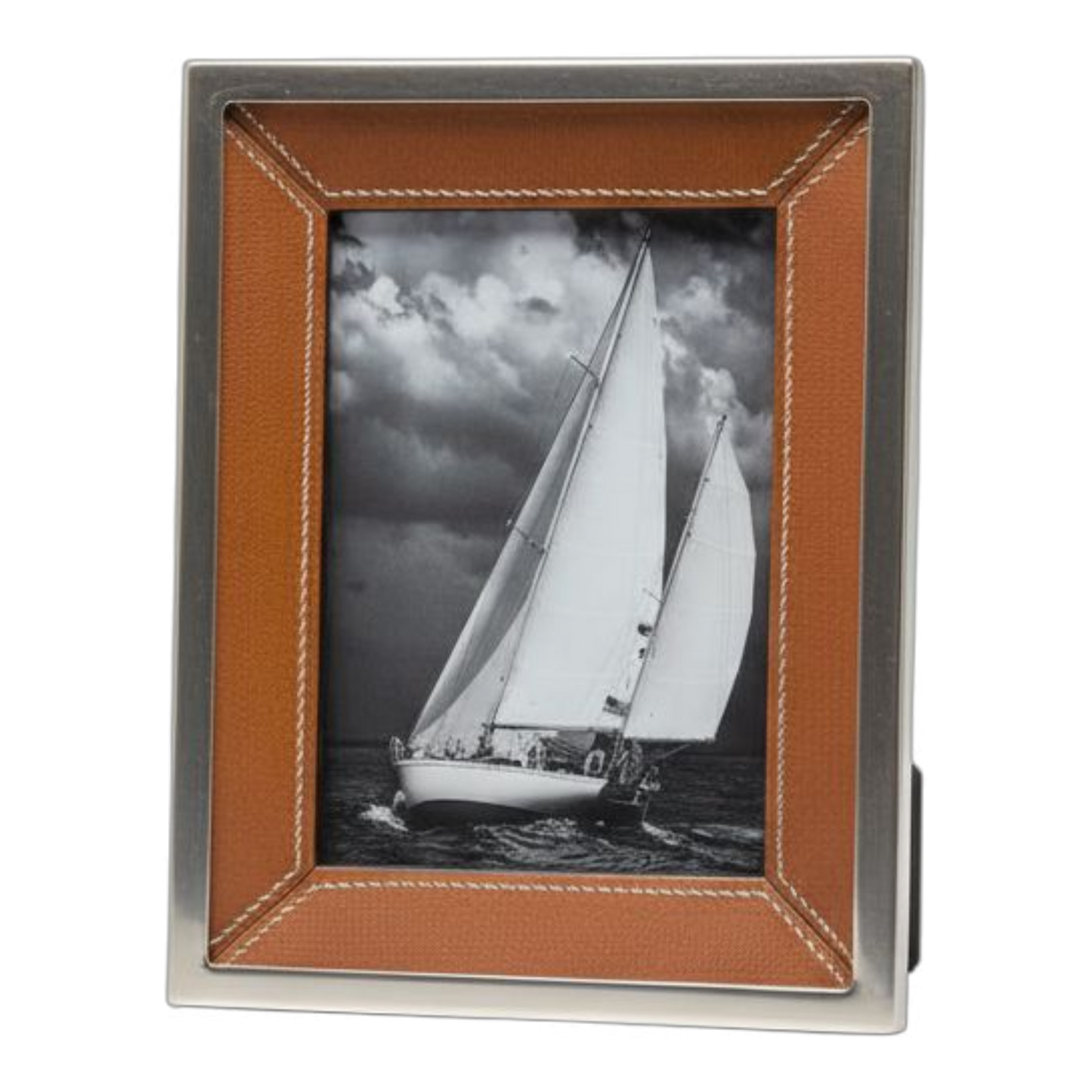 Bilderrahmen Leder (cognac-silber)