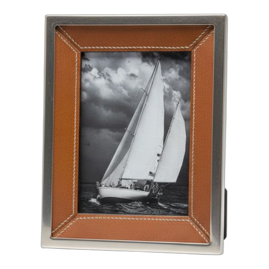 Bilderrahmen Leder (cognac-silber)