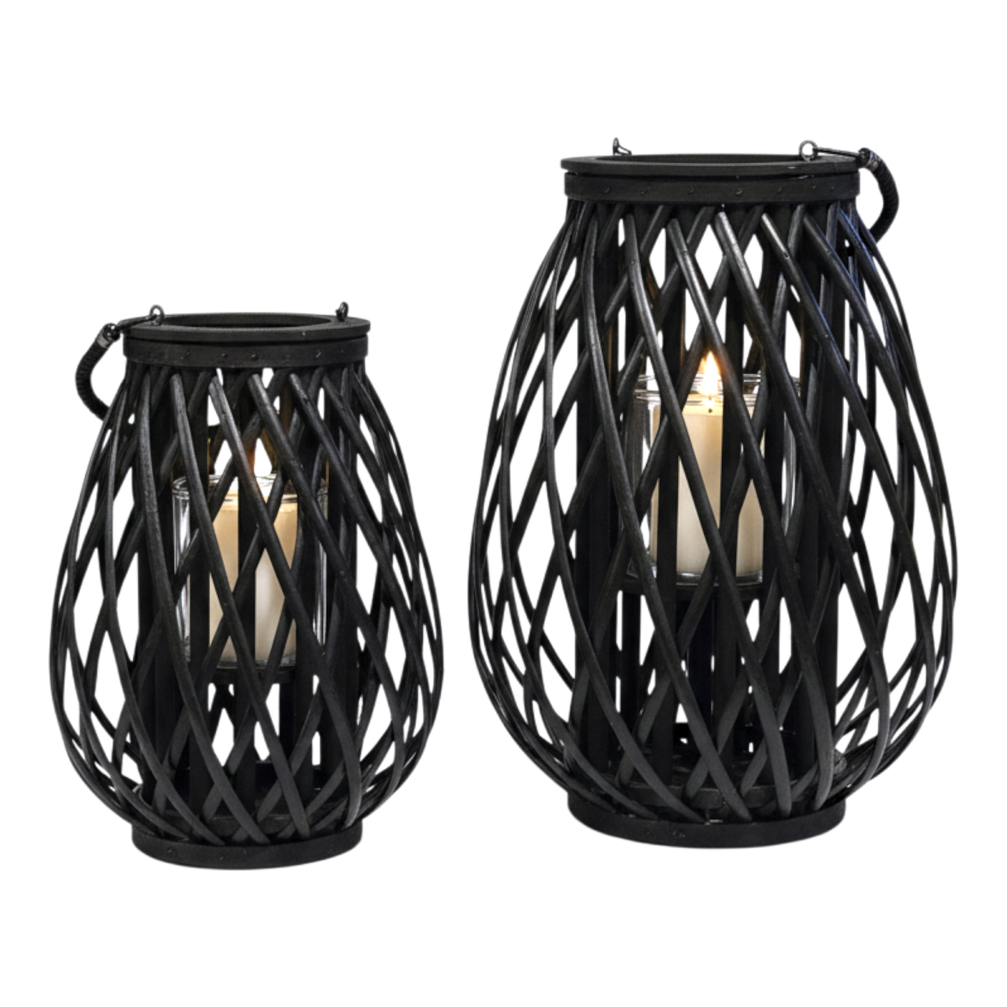 Windlicht Laterne Rattan