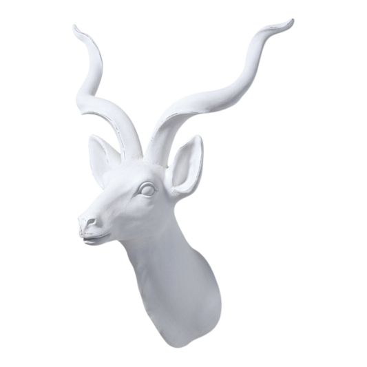 Dekofigur Polyresin Antilopenkopf (weiß)
