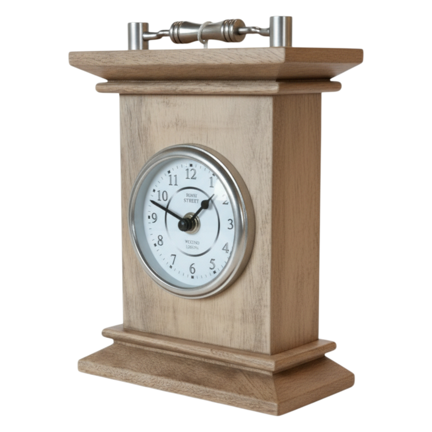 Tischuhr Vintage (natur-silber)