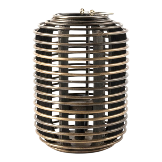 Windlicht Korb (schwarz)