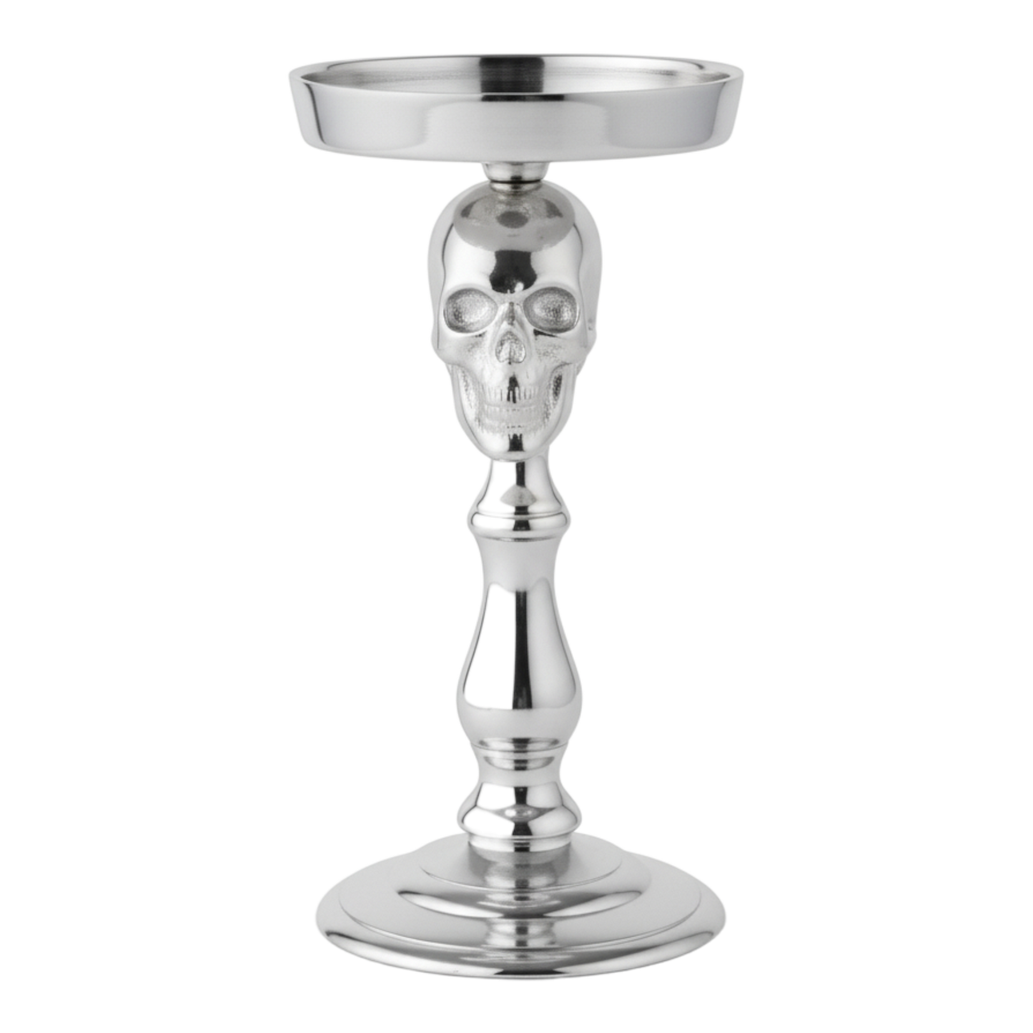 Kerzenhalter Stumpen 'Skull' (silber)