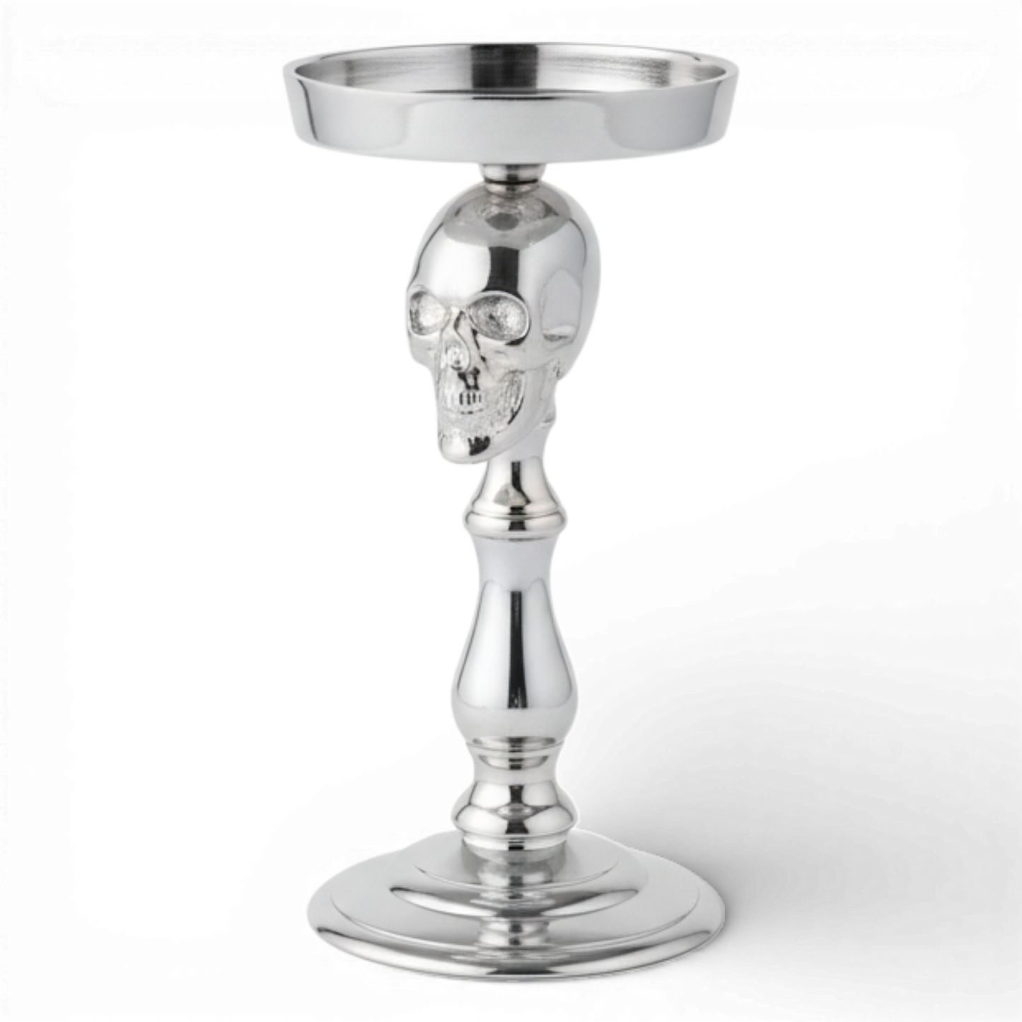 Kerzenhalter Stumpen 'Skull' (silber)