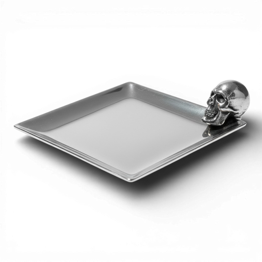 Teller Snack 'Skull' (silber)