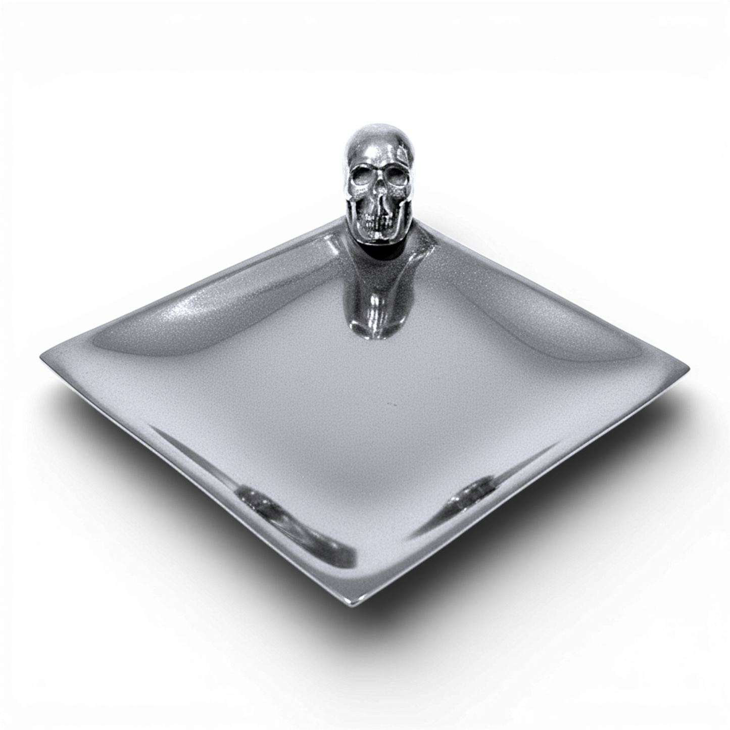 Teller Snack 'Skull' (silber)