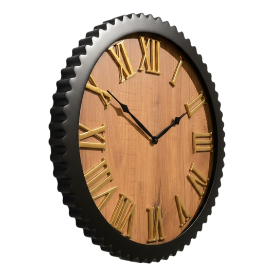 Wanduhr Zahnrad (braun-schwarz / 46)