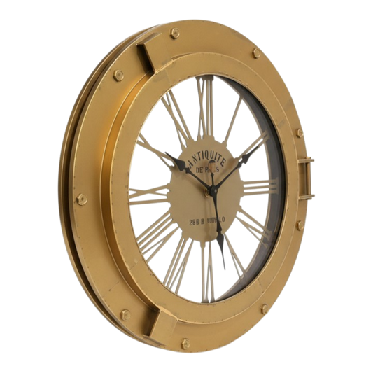 Wanduhr industrial gold