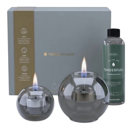 Tischfeuer 'Globus' Geschenkset 10 + 15 + 0,5 l Tenderfuel (graphite)